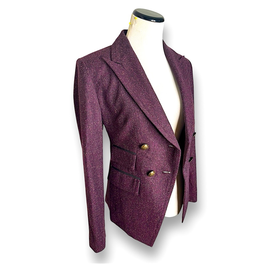 ✨ Rebecca Minkoff Tweed Pattern Blazer Double Breasted Women's Jacket Pu…